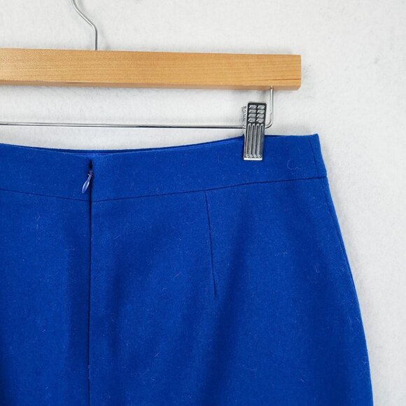 J Crew Skirt Womens 2 Blue Wool Blend Knee Length Pencil Classic Career Casual - Picture 7 of 10